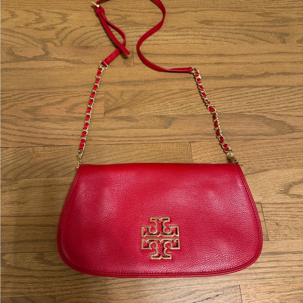 Tory Burch Red Leather Clutch